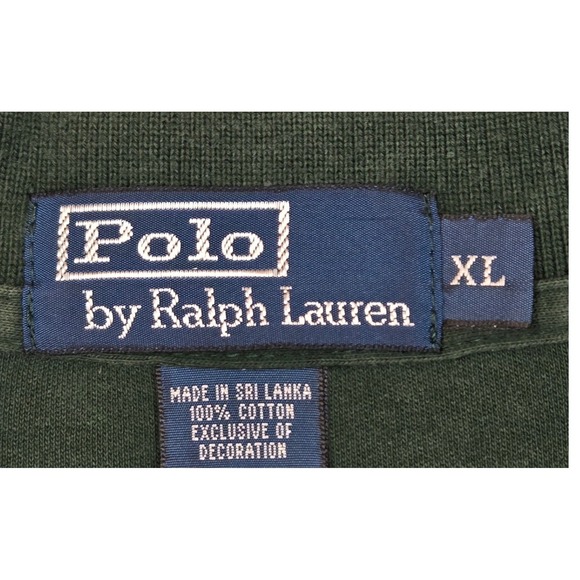 Polo Ralph Lauren Mens Long Sleeve Polo Shirt Green Orange Pony Logo Size XL - Picture 3 of 12